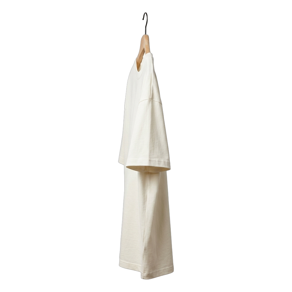 Crow Oversize Krem Tişört Yan